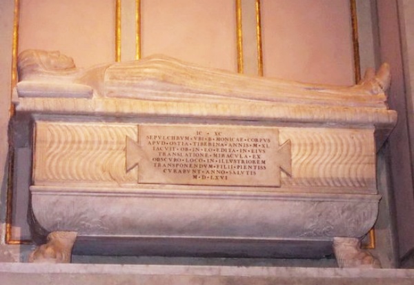 Il sepolcro di Monica nella chiesa di sant'Agostino a Roma