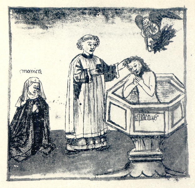 Battesimo di Patrizio, immagine tratta dalla Vita sancti Augustini