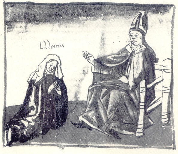 Monica consolata da un vescovo, immagine tratta dalla Vita sancti Augustini