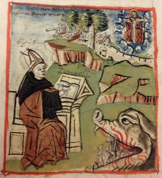 Agostino descrive l'oltretomba, immagine tratta dalla Vita sancti Augustini