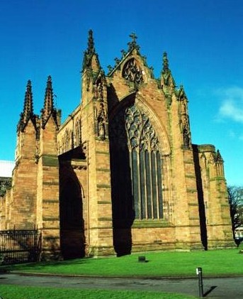 La facciata della cattedrale di Carlisle