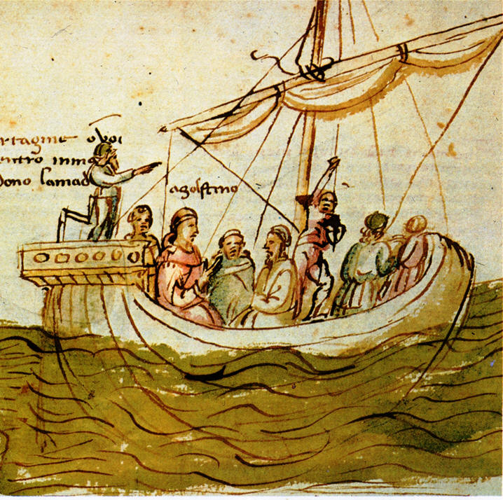 A Cartagine Agostino si imbarca per Roma: particolare della navigazione in mare