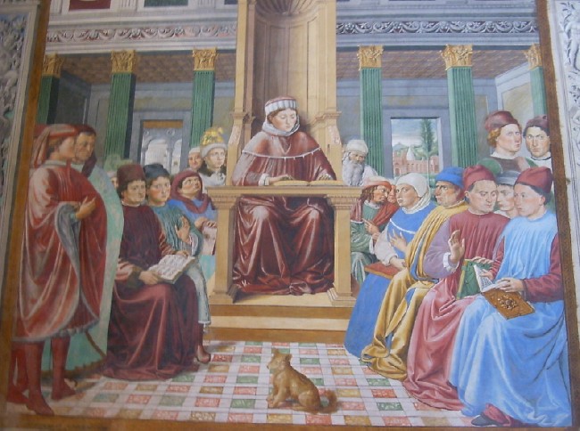 Agostino insegna a Roma: dal ciclo di affreschi di Benozzo Gozzoli nella chiesa di sant'Agostino a San Gimignano