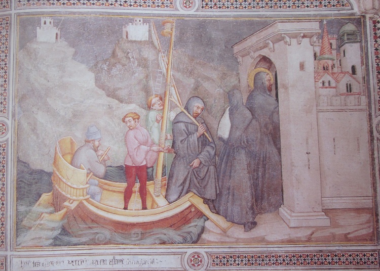 Agostino torna a Cartagine: affresco di Ottaviano nelli a Gubbio