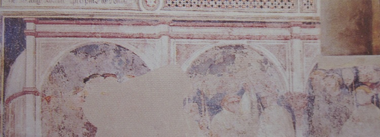Funerali di Agostino: affresco di Ottaviano nelli a Gubbio