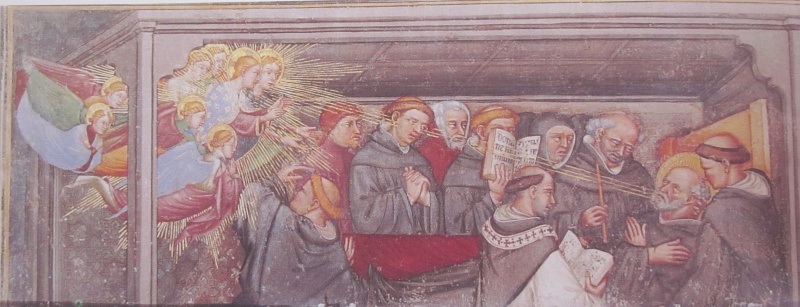 Morte di Agostino: affresco di Ottaviano nelli a Gubbio