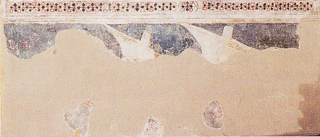 Traslazione delle reliquie di Agostino via mare: affresco di Ottaviano nelli a Gubbio