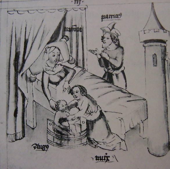Nascita di Agostino, immagine tratta dalla Historia Augustini