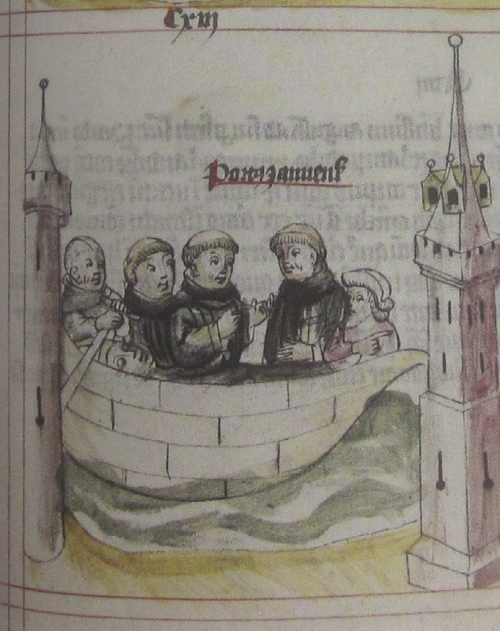 Re Liutprando riceve le spoglie di Agostino a Genova, immagine tratta dalla Historia Augustini