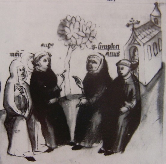 Agostino e i suoi amici diventano monaci, immagine tratta dalla Historia Augustini