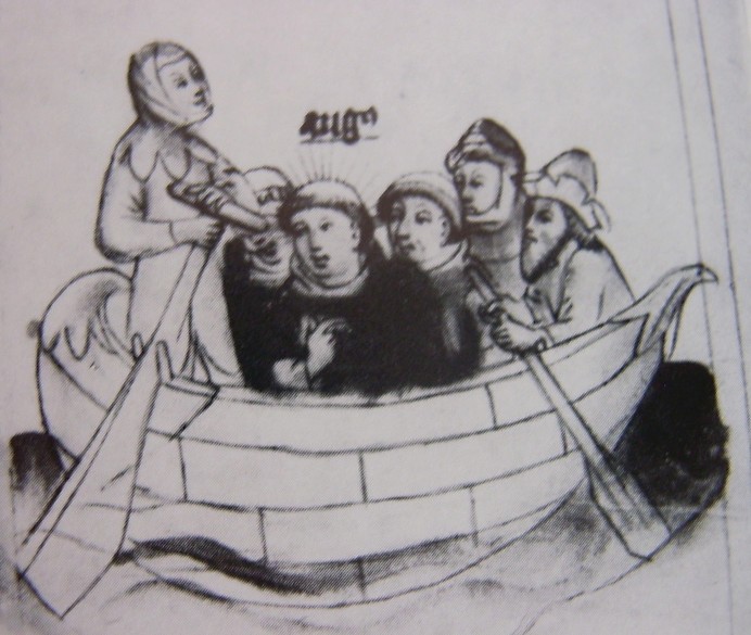 La partenza di Agostino per l'Africa, immagine tratta dalla Historia Augustini