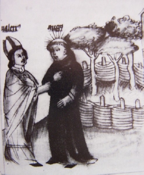 Valerio regala ad Agostino un giardino a Ippona, immagine tratta dalla Historia Augustini