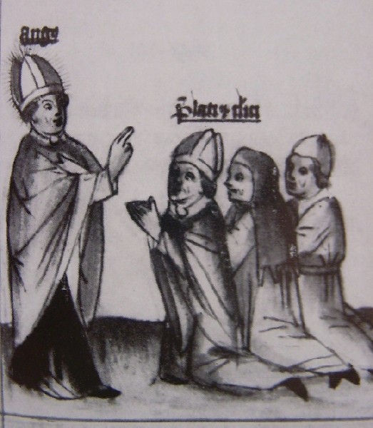Agostino d una regola di vita a preti e ai chierici, immagine tratta dalla Historia Augustini