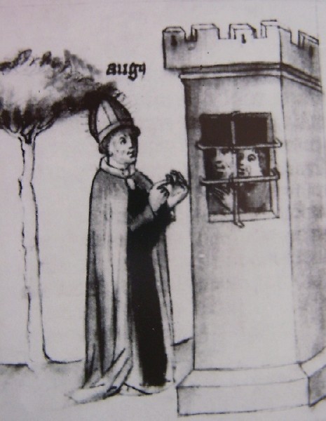 Agostino visita i prigionieri, immagine tratta dalla Historia Augustini