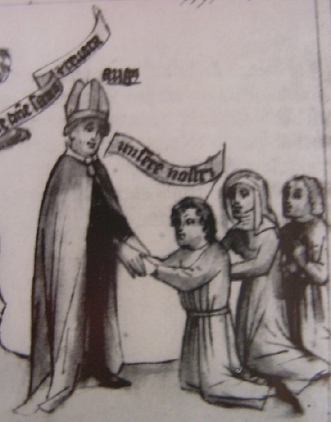 Agostino accoglie i peccatori penitenti, immagine tratta dalla Historia Augustini