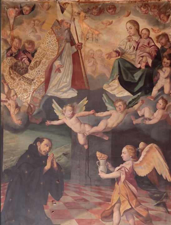 Nicol da Tolentino ai piedi della Vergine e di sant'Agostino