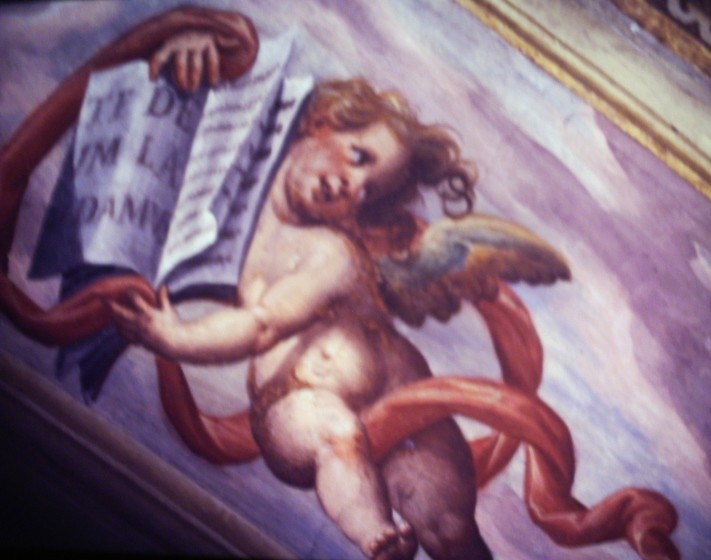 Il Te Deum, particolare della cappella Bontempi con il ciclo di affreschi del Fiammenghino