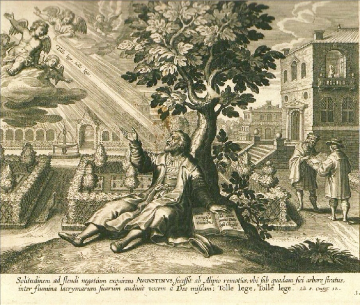 La scena del tolle lege a Milano, dalla stampa di Bolswert pubblicata a Parigi nel 1624