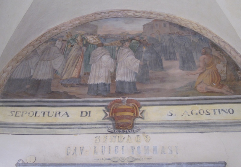 Funerali di Agostino, lunetta nel chiostro del convento agostiniano di Cortona