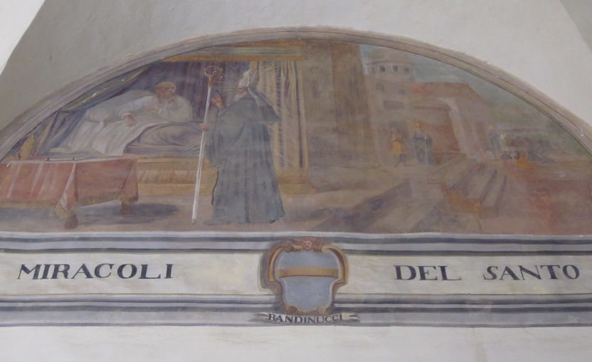 I miracoli di sant'Agostino, lunetta nel chiostro del convento agostiniano di Cortona
