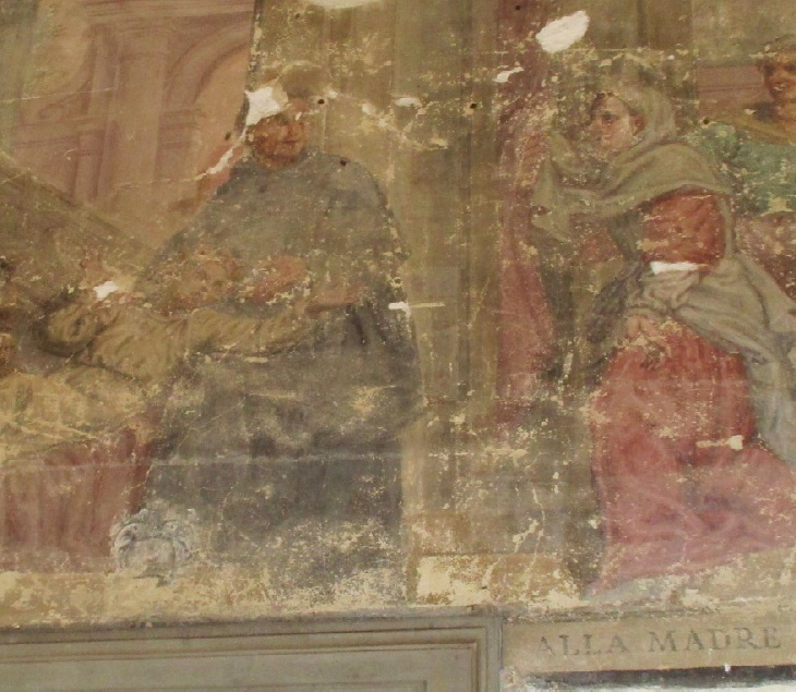 Giovanni da San Facondo ridona viva alla madre la figlia morta: particolare centrale della scena