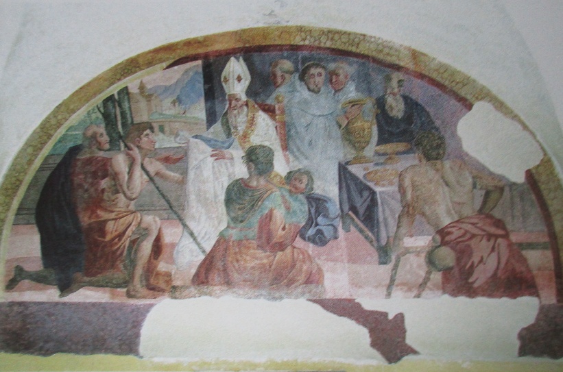 Agostino appare a dei pellegrini in viaggio e indica loro la strada per raggiungere la sua tomba a Pavia