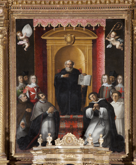 Agostino consegna la sua Regola a monaci e monache