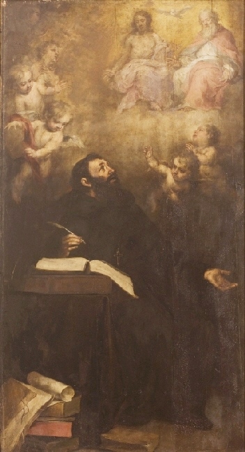 Agostino in estasi davanti alla Trinità dipinto di Esteban Murillo