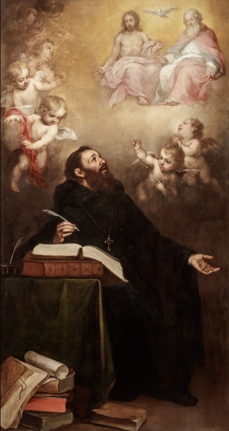Agostino in estasi davanti alla Trinità dipinto di Esteban Murillo
