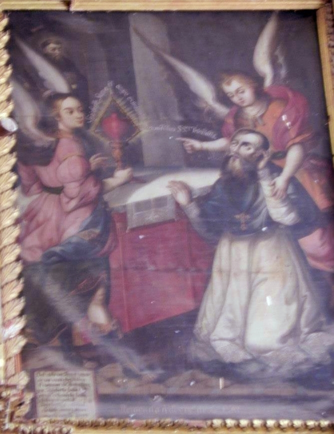 Il sogno di Sigisberto nel retablo sull'altare maggiore della chiesa di sant'Agostino a Oaxaca in Messico