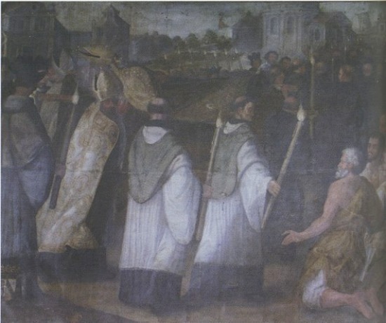 Funerali di Agostino, opera di Miguel de Santiago nel convento agostiniano di Quito