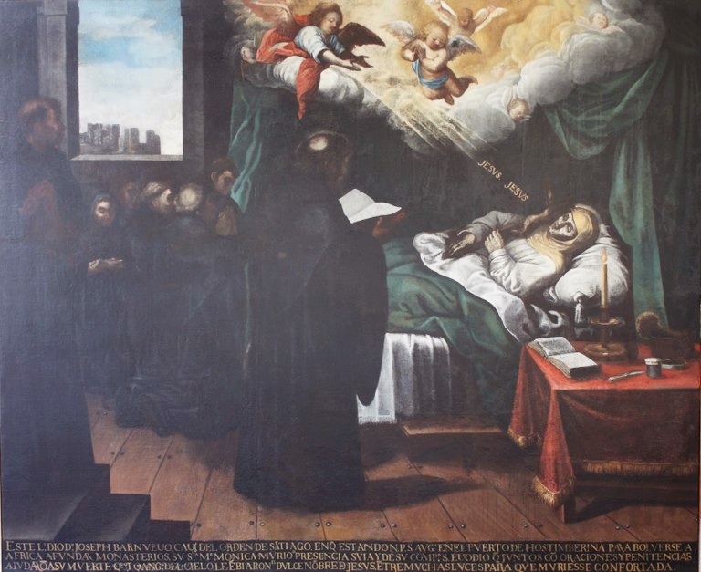 Morte di Monica a Ostia Tiberina, opera di Miguel de Santiago nel convento agostiniano di Quito