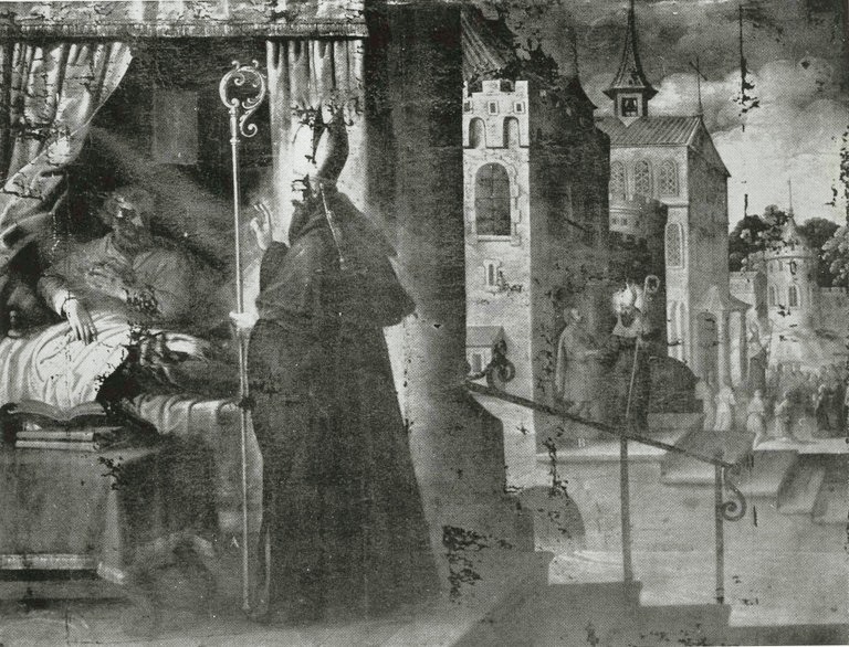 Agostino guarisce un priore, opera di Miguel de Santiago nel convento agostiniano di Quito