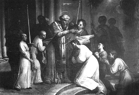 Il battesimo di Agostino dipinto di De Boullogne nel Refettorio del Convento di Notre-Dame-des-Victoires a Parigi