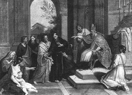 Ordinazione a sacerdote di Agostino, dipinto nel Refettorio del Convento di Notre-Dame-des-Victoires a Parigi