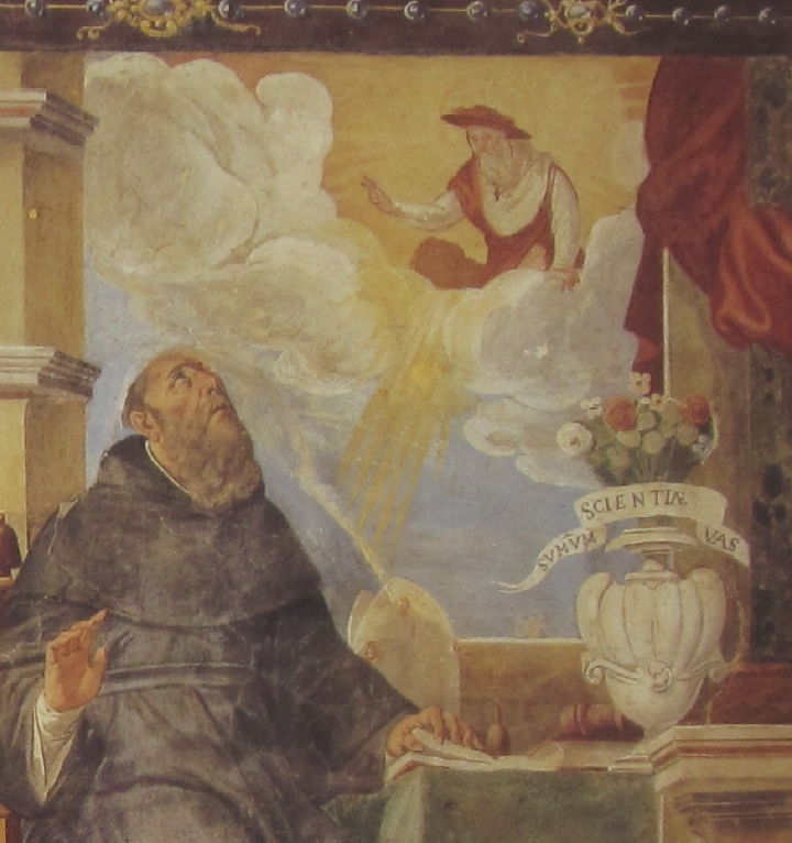 Affreschi di Ganassini nel chiostro della chiesa della SS. Trinit: Visione di san Gerolamo
