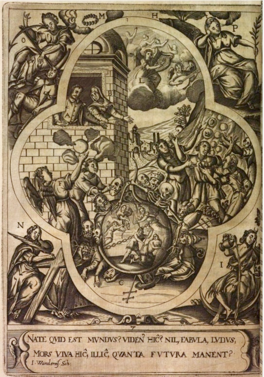 L'estasi di Ostia, stampa seicentesca di Johannes Wandereisen pubblicata nel 1631 a Ingolstadt