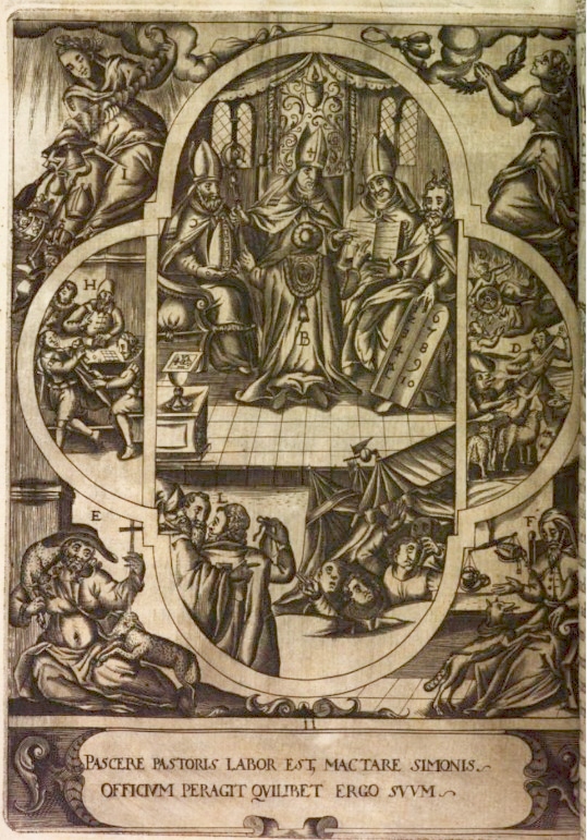 Agostino consacrato vescovo, stampa seicentesca di Johannes Wandereisen pubblicata nel 1631 a Ingolstadt