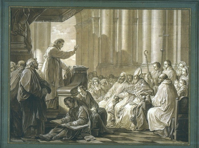Agostino predica davanti al vescovo Valerio