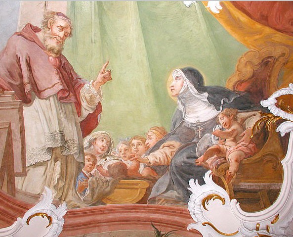Agostino e una religiosa agostiniana