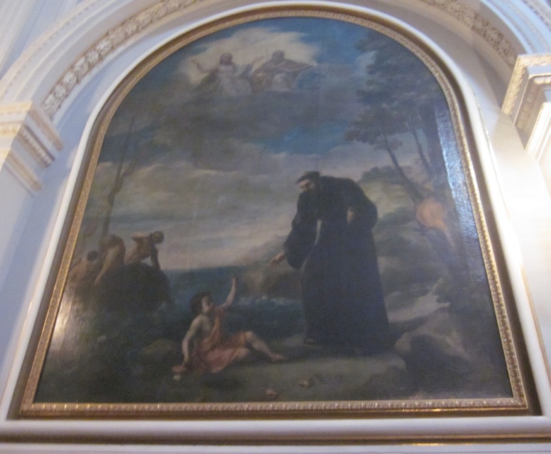 Agostino e il bambino sulla spiaggia di Gregorio Ferro nella chiesa della Encarnacin a Madrid