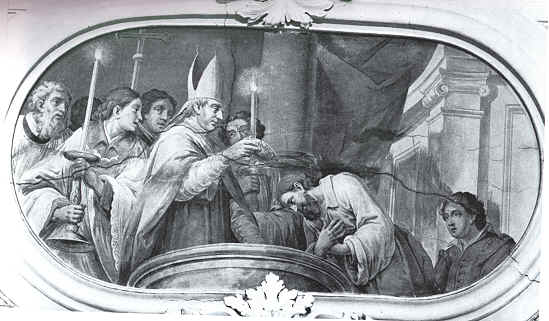 Battesimo di Agostino negli affreschi a Rattenberg
