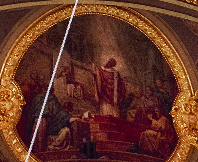 Agostino combatte gli eretici, nel ciclo di affreschi agostiniano di Vela alla Valletta a Malta