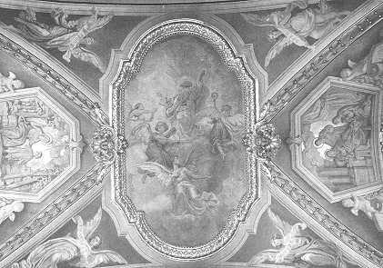Agostino in gloria, nel ciclo di affreschi agostiniano di Vela alla Valletta a Malta
