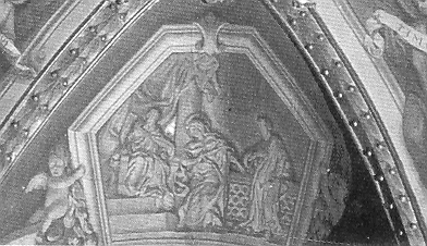 Monica porta Agostino da un vescovo, nel ciclo di affreschi agostiniano di Vela alla Valletta a Malta