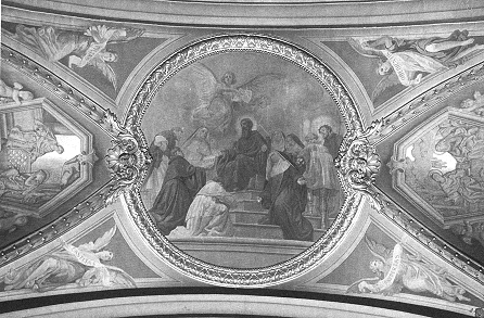 Agostino consegna la regola, nel ciclo di affreschi agostiniano di Vela alla Valletta a Malta