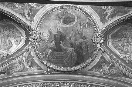 Chiamata di Agostino al sacerdozio, nel ciclo di affreschi agostiniano di Vela alla Valletta a Malta