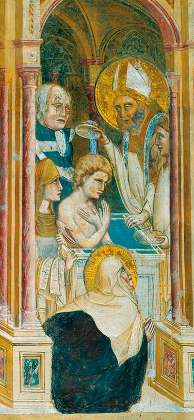 Battesimo di Agostino, affresco nella chiesa di sant'Agostino dei Frati Eremitani a Padova