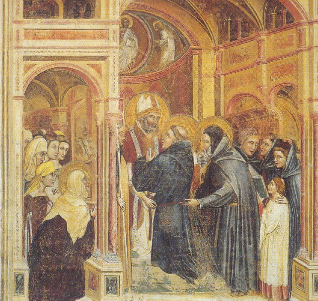 Vestizione di Agostino, affresco nella chiesa di sant'Agostino dei Frati Eremitani a Padova
