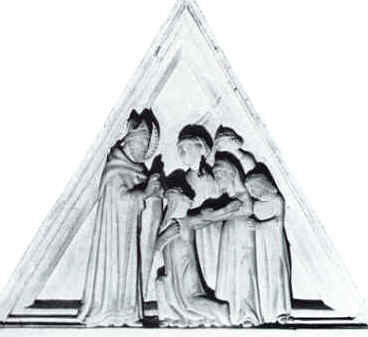 Agostino guarisce una indemoniata, pannello dell'Arca di sant'Agostino in san Pietro in Ciel d'Oro a Pavia